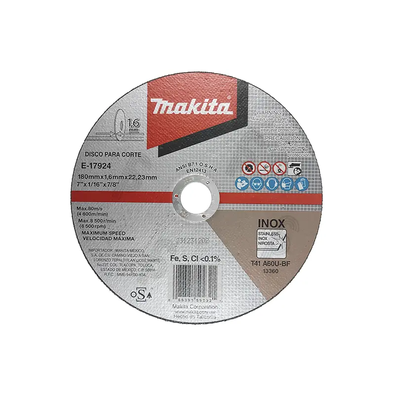 [MAA-E-17924-SC] DISCO P/CORTE METAL ACERO INOXIDABLE SUPERDELGADO 7 X 1/16 X 7/8 (SUBSTITUYE A MAA-B12500) NUEVO MODELO