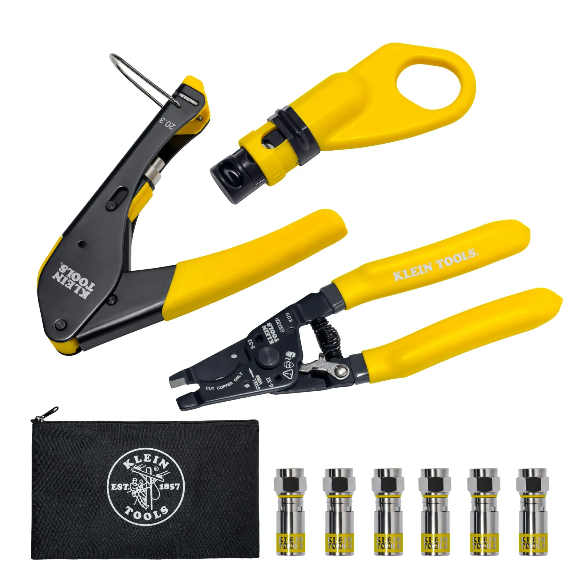 KIT DE INSTALACIONES DE CABLE COAXIAL C/ESTUCHE