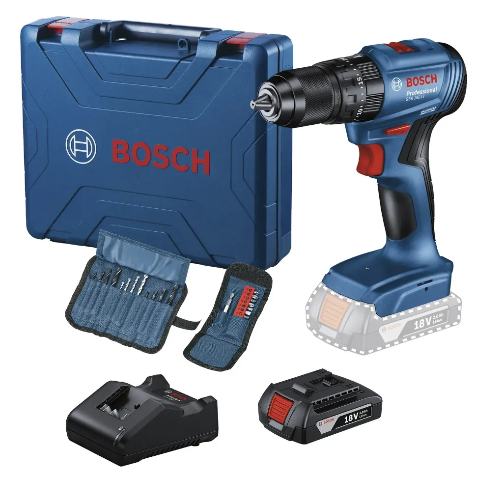 [BOI-06019K31G4] ROTOMARTILLO DE 1/2 GSB 185 LI 1 BAT+ 23 ACCS SIN CARBONES