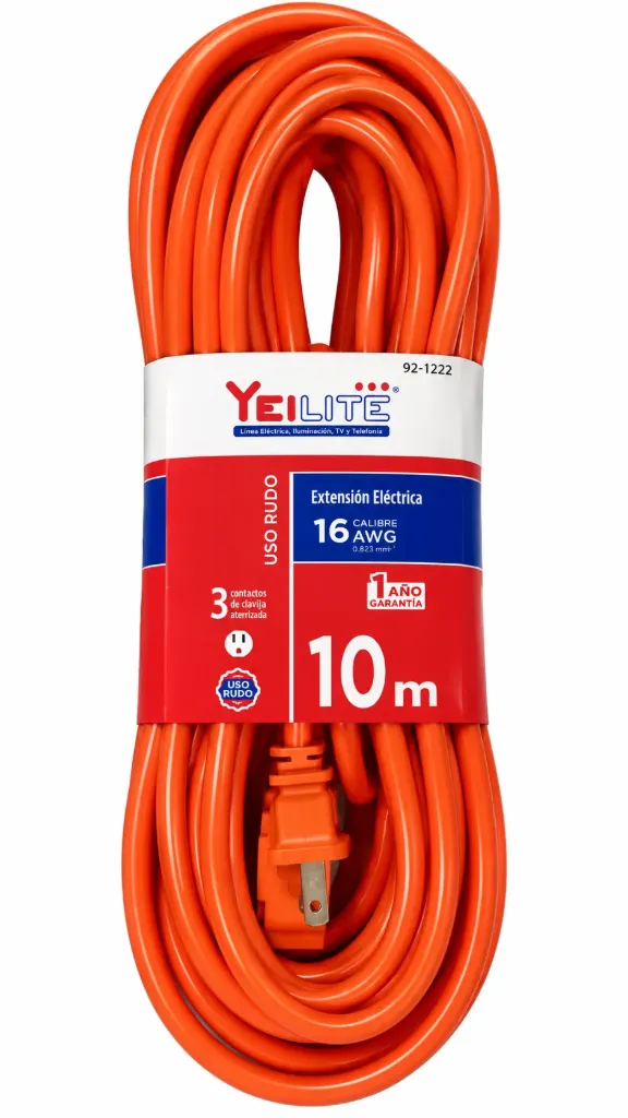 EXTENSION USO RUDO CALIBRE 16 AWG DE 10 MTS NARANJA MAR-92-1222