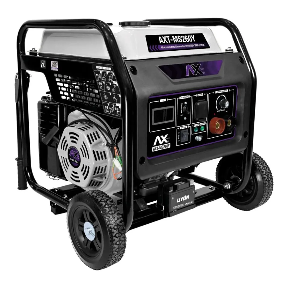 [AXT-MS260Y] MOTOSOLDADORA A GASOLINA INVERTER 260 AMP. DE 14 HP C/MARCHA Y BATERIA