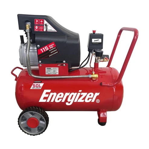 [ENE-EZC50D] Compresor de aire, lubricado, horizontal 50L 2HP 110V 115psi ENERGIZER